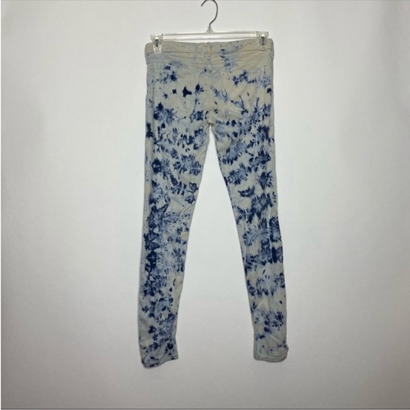 MOTHER Looker Skinny Jeans 27 Icebreaker Blue & White - Picture 6 of 13